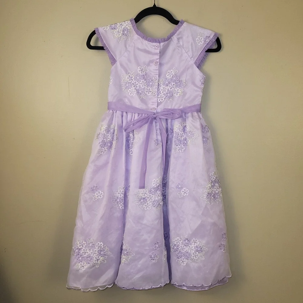 Title (SEO Optimized)Joan Calabrese Girls Lavender Floral Dress Size‎ 10...